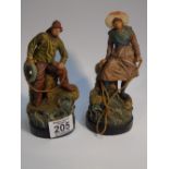 PAIR OF CONTINENTAL TERRACOTTA FIGURES