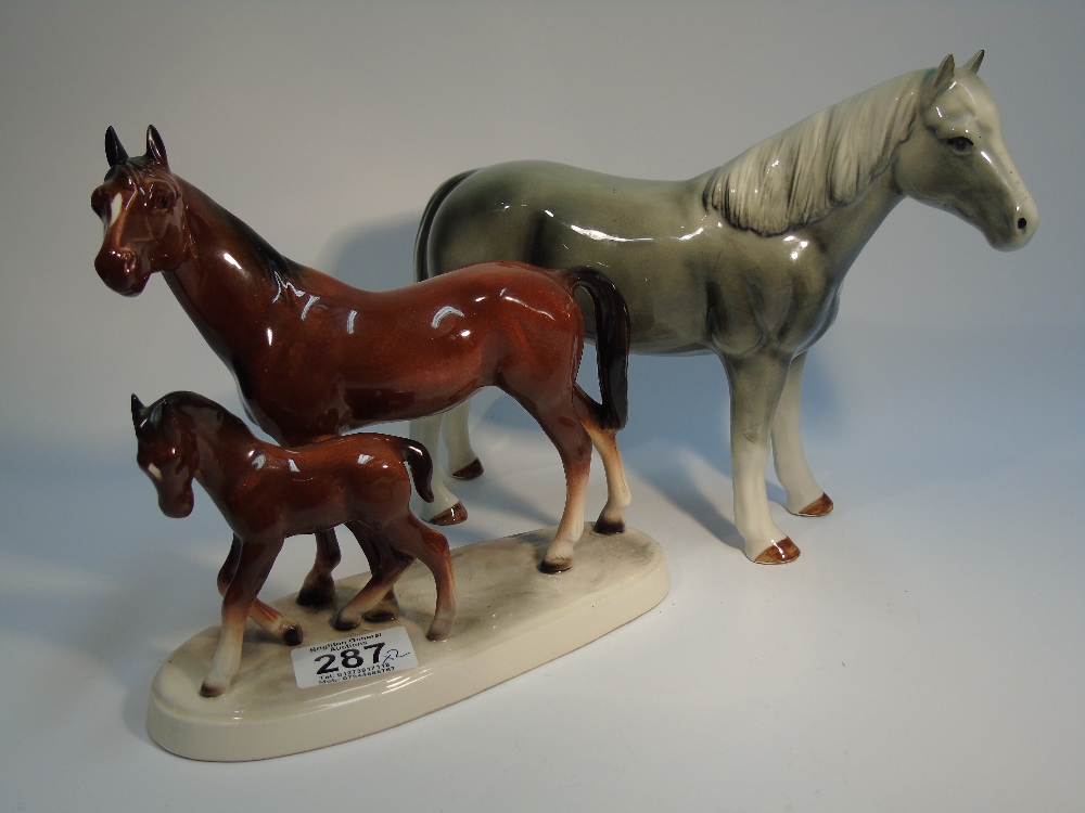 2 CERAMIC HORSE FIGURES