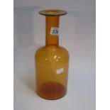 SCANDINAVIAN AMBER COLOURED GLASS VASE POSSIBLY HOLMGAARD