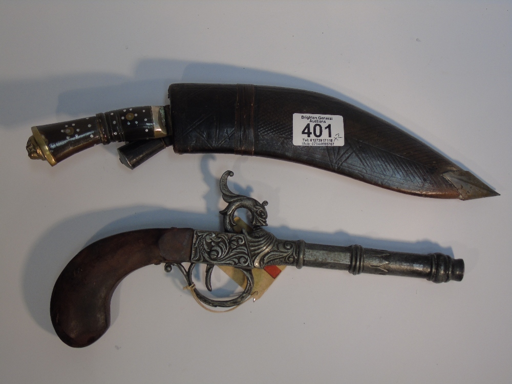 REPLICA PISTOL AND KNIFE IN SHEATH