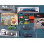 JIGSAW, BOXED MODEL SHIPS, MODEL  TOY  CARS - 'POLICE  AND 'WHAM' 45 RECORDS