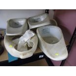 X 7 VINTAGE CHINA SLIPPER BED PANS