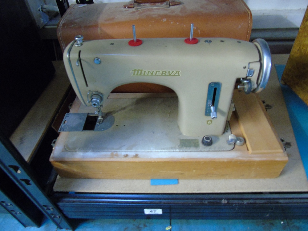 CASED ' MINERVA' ELECTRIC SEWING MACHINE