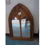 LARGE GOTHIC STYLE WOOD FRAMED MIRROR