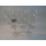 X 9 PALL MALL,LADY HAMILTON PATTERN, SHERRY GLASSE