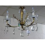 GLASS/BRASS CHANDELIER