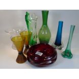 X 8 PIECES OF GLASS INCLUDING MURANO