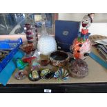 QUANTITY OF GLASS ITEMS INC VINTAGE DECORATIVE CLOWN