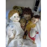 BOX OF VINTAGE DOLLS/TOYS