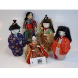 X 5 JAPANESE DOLLS