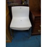 X 4 WHITE ITALIAN DESIGNER CHAIRS BY ARPER