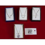 x 4 BOXED SILVER NECKLACES