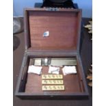 MAHOGANY BOX + BRASS WEIGHTS