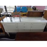 SIDEBOARD 3 DRAWERS OVER A CUPBOARD & 2 STOOLS