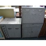 FORMICA COVERED SEWING CABINET & MATCHING BUREAU