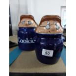 X 2 TETLEY TEA JARS