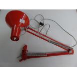 RED VINTAGE ANGLEPOISE LAMP + FITTING