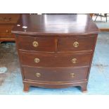 GEORGIAN BOW FRONTED CHEST OF 2 OVER 2 DRAWERS