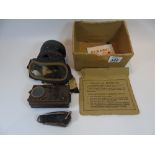 GAS MASK, WARDENS LIGHT &1940s SERVICE ISSUE JACK KNIFE