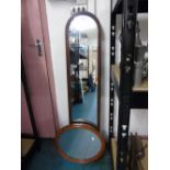 1 LONG AND 1 OVAL FRAMED MIRRORS