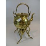 BRASS SPIRIT KETTLE ON STAND REG NO 56602