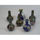 X 7 MINI CLOISONNE VASES