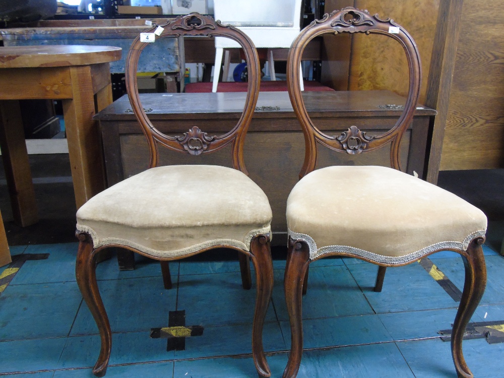 X 2 VICTORIAN BALLOON BACK CHAIRS