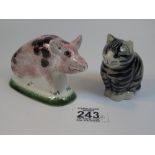 CERAMIC CAT BY QUAIL & RYE POTTERY PIG