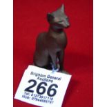 BRONZED FIGURE OF AN EGYPTIAN CAT