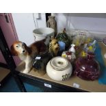 LARGE QUANTITY CHINA ORNAMENTS INCL A SADLERS APPLE SAUCE POT