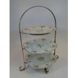 CAKE STAND WITH X 3 ROYAL ALBERT PLATES