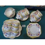 GRAFTON CHINA, 2 SANDWICH PLATES & 12 CUPS & SAUCERS