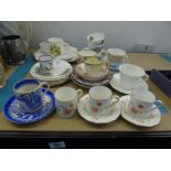 VINTAGE MATCHING CHINA CUPS AND SAUCERS