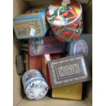 BOX OF VINTAGE TINS AND BOXES