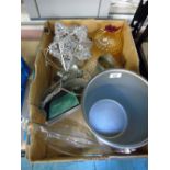 MIXED BOX INCLUDING ICE BUCKET & 1911 SAFFERY CHALLENGE CUP TROPHEY