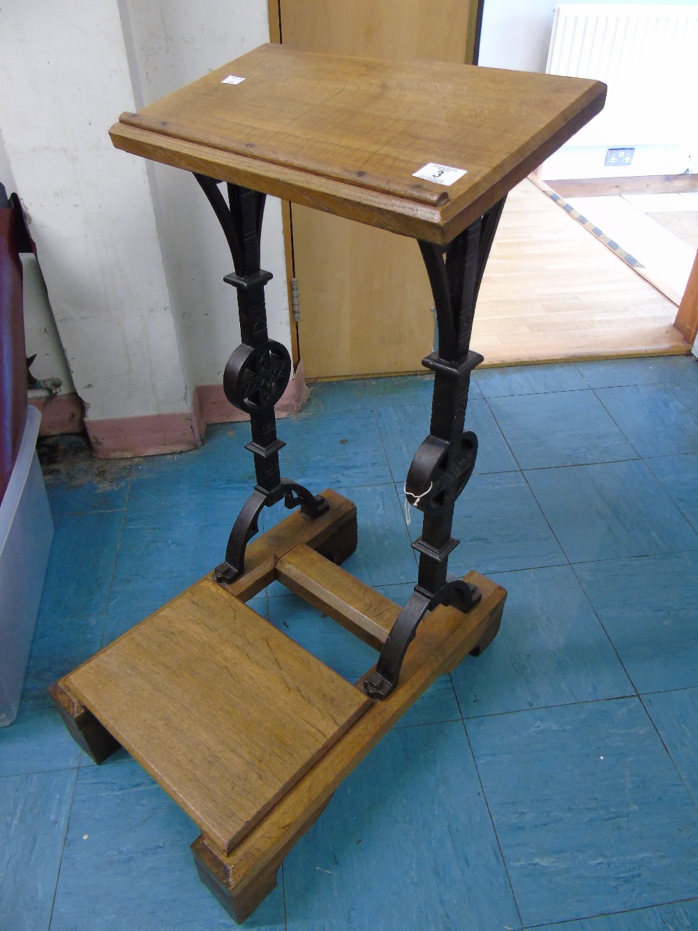 OAK AND IRON LECTERN CIRCA 1900