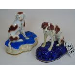 2 STAFFORDSHIRE DOG FIGURES, 1 A/F