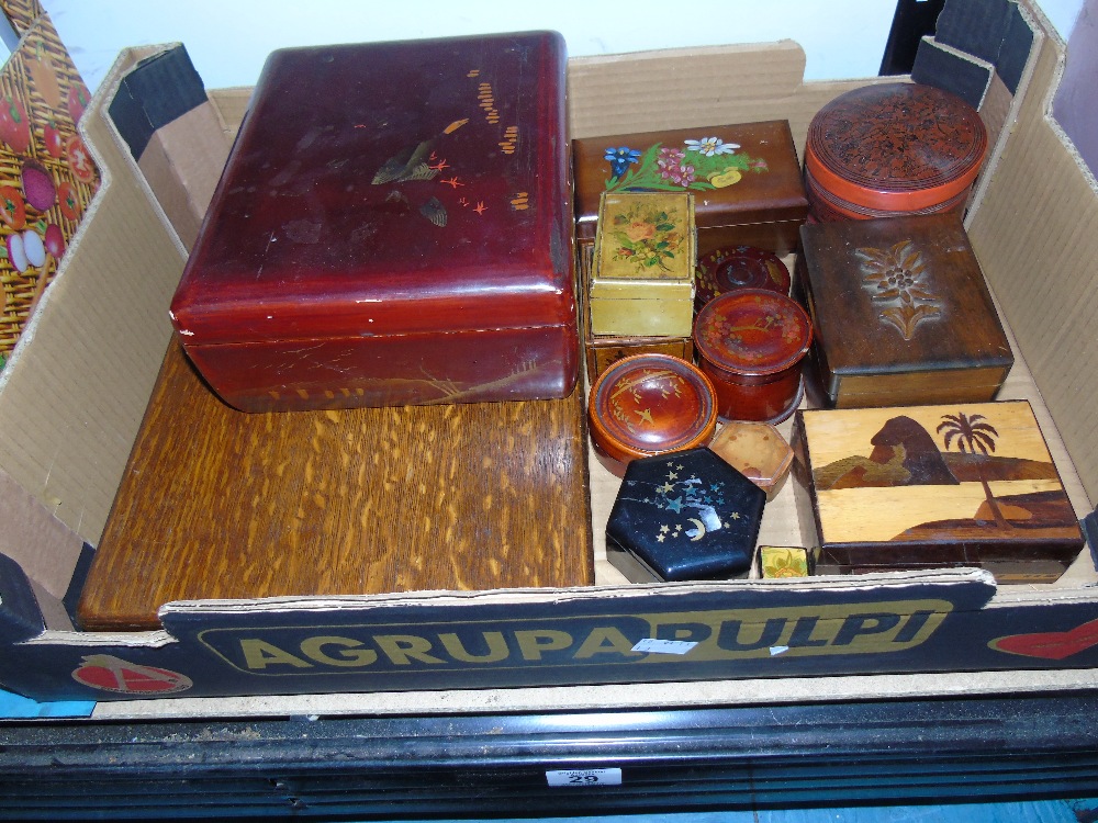 COLLECTION OF WOODEN ITEMS INCLUDING BOXES