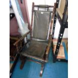 AMERICAN 19TH CENTURY ROCKING CHAIR SPRUNG BASE