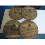 4 X ADVERTISING DISPLAY WOODEN CHEESEBOARDS