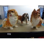 3 LARGE CHINA DOGS