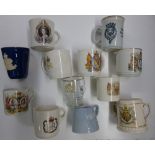 12 X COMMEMORATIVE CUPS AND GLASS