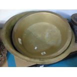 2 LARGE BRASS BOWLS