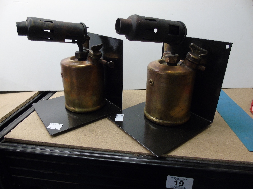 PAIR OF BOOK ENDS BLOW TORCHES