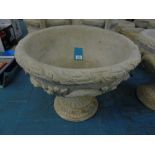 LARGE CONCRETE URN WITH ACANTHUS LEAVES