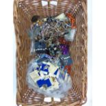 LARGE BASKET OF COSTUME JEWELLERY