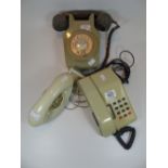 3 X 1960s/1970s TELEPHONES, INCLUDING WALL MOUNTED.