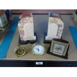 CLOCKS AND MARBLE GARNITURE