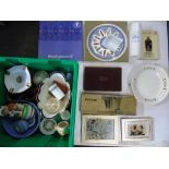 BOX OF MIXED ITEMS INCLUDING WEDGEWOOD CHINA