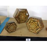 SET OF GRADUATED INLAID BOXES